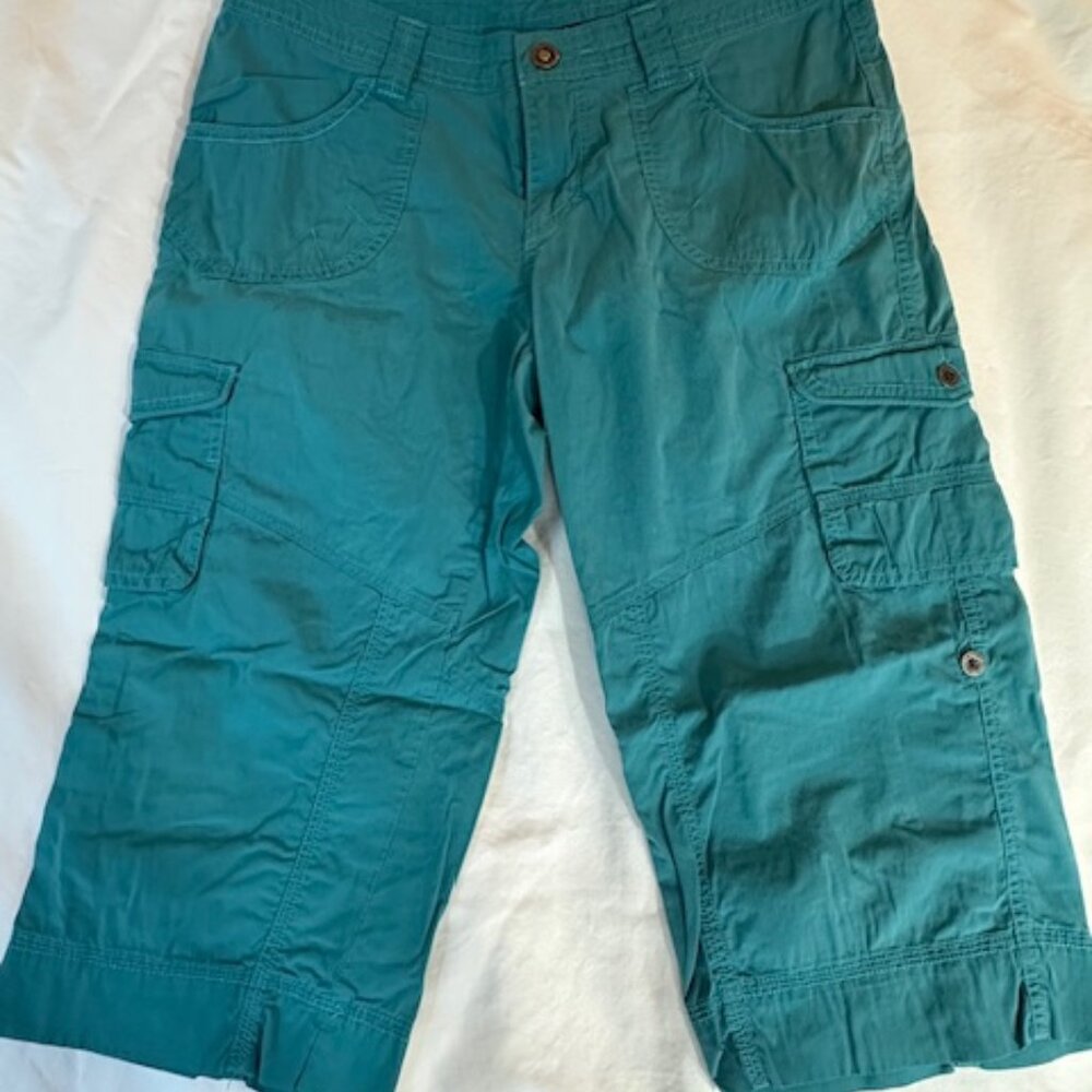 Original Kuhl Splash Convertible Roll Up Capri Cargo 18" Inseam Size 8 Teal